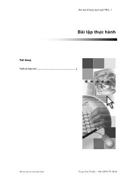 Bài tập sử dụng ngôn ngữ VBA - Đại học KHTN TP Hồ Chí Minh