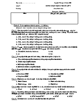 Đề thi chọn học sinh giỏi môn Sinh học Lớp 9 - Năm học 2008-2009