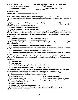 Đề thi thử Đại học, Cao đẳng môn Sinh học - Mã đề 127 - Năm học 2010-2011 - Trường THPT Lê Hồng Phong