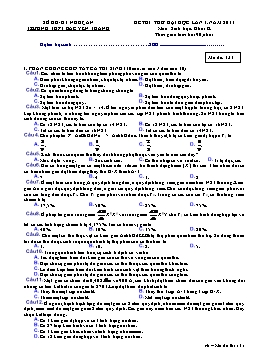Đề thi thử Đại học lần 1 môn Sinh học - Mã đề 131 - Năm học 2010-2011 - Trường THPT Bắc Yên Thành