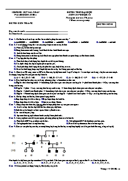 Đề thi thử Đại học môn Sinh học - Đề số 10 - Năm học 2010-2011 - Trường THPT Lê Xoay