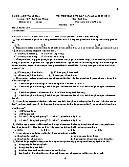 Đề thi thử Đại học môn Sinh học lần I năm học 2010-2011 - Mã đề 127 - Trường THPT Lê Hồng Phong