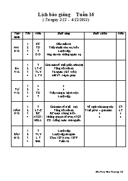 Giáo án Lớp 5 - Tuần 16 - Năm học 2014-2015