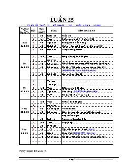 Giáo án Lớp 5 - Tuần 25 - Năm học 2012-2013