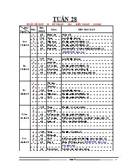 Giáo án Lớp 5 - Tuần 28 - Năm học 2012-2013