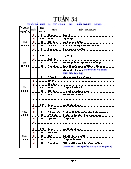 Giáo án Lớp 5 - Tuần 34 - Năm học 2012-2013