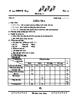 Giáo án môn Sinh học 7 - Tiết 18 đến 20