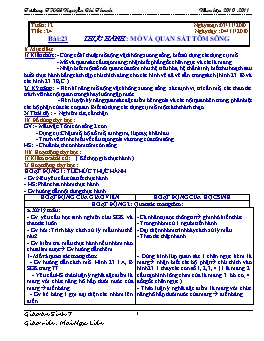 Giáo án môn Sinh học 7 - Tiết 24: Thực hành: Mổ và quan sát tôm sông - Năm học 2010-2011