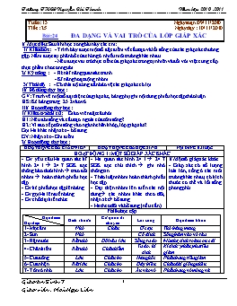 Giáo án môn Sinh học 7 - Tiết 25: Đa dạng và vai trò của lớp giáp xác - Năm học 2010-2011