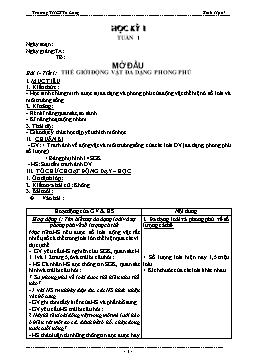 Giáo án môn Sinh học 7 - Toàn bộ chương trình giảng dạy