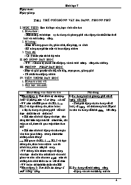 Giáo án môn Sinh học 7 - Trọn bộ cả năm