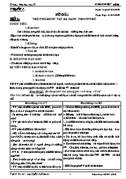 Giáo án môn Sinh học 7 - Trọn bộ chương trình cả năm - Năm học 2009-2010