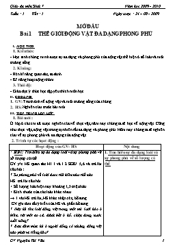 Giáo án môn Sinh học Khối 7 - Cả năm - Năm học 2009-2010