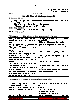 Giáo án môn Sinh học Khối 7 - Chương trình cả năm theo chuẩn kiến thức kỹ năng - Năm học 2010-2011