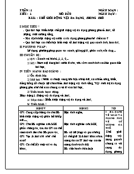 Giáo án môn Sinh học Khối 7 - Chương trình cả năm theo chuẩn kiến thức kỹ năng