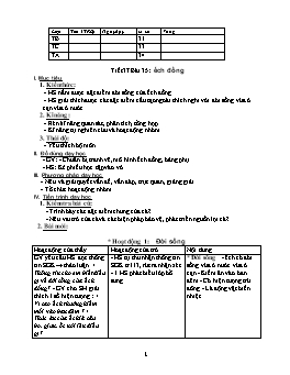 Giáo án môn Sinh học Khối 7 - Chương trình học kỳ II