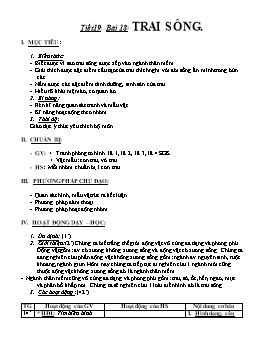 Giáo án môn Sinh học Khối 7 - Tiết 19: Trai sông