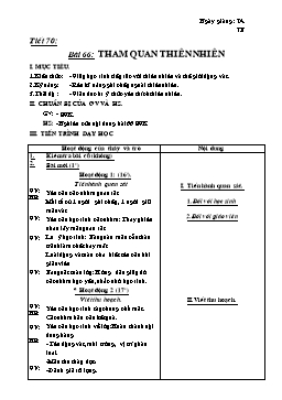 Giáo án môn Sinh học Khối 7 - Tiết 70: Tham quan thiên nhiên