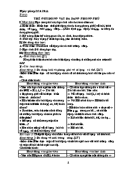 Giáo án môn Sinh học Lớp 7 - Chương trình học kỳ I - Năm học 2011-2012