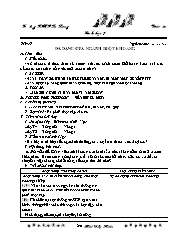 Giáo án môn Sinh học Lớp 7 - Tiết 9 đến 11