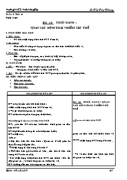 Giáo án môn Sinh học Lớp 9 - Tuần 8