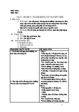 Giáo án Phụ đạo môn Sinh học Lớp 7 - Chương trình cả năm - Năm học 2009-2010