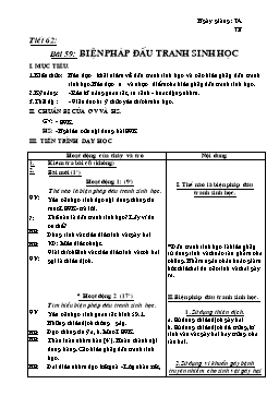 Giáo án Sinh học 7 - Bài 59: Biện pháp đấu tranh sinh học