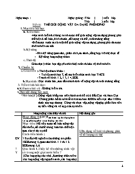 Giáo án Sinh học 7 - Chương trình giảng dạy cả năm học