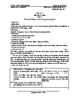 Giáo án Sinh học 7 - Chương trình học cả năm - Năm học 2009-2010