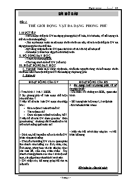 Giáo án Sinh học Khối 7 - Tiết 1 đến 60