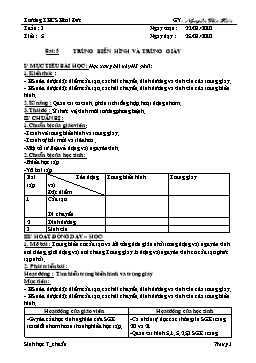 Giáo án Sinh học Khối 7 - Tiết 5: Trùng biến hình và trùng giày - Năm học 2010-2011