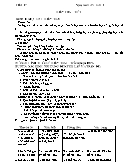 Giáo án Sinh học Lớp 12 - Tiết 17 - Năm học 2014-2015