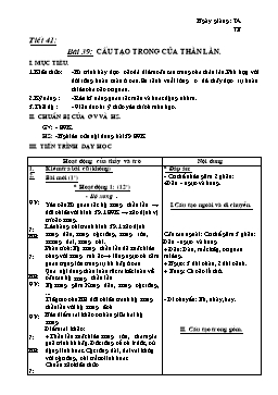 Giáo án Sinh học Lớp 7 - Bài 39: Cấu tạo trong của thằn lằn