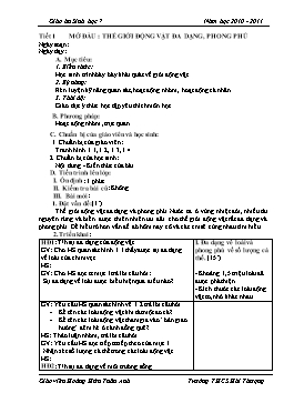 Giáo án Sinh học Lớp 7 - Cả năm học