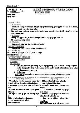 Giáo án Sinh học Lớp 7 - Tiết 1 đến 54