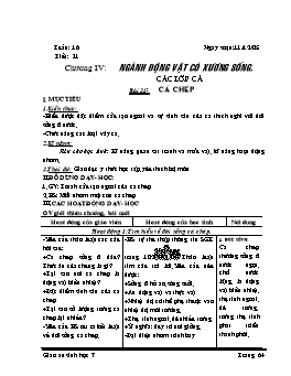 Giáo án Sinh học Lớp 7 - Tiết 16 đến 37 - Năm học 2005-2006