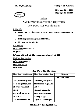 Giáo án Sinh học Lớp 7 - Tiết 7+8 - Năm học 2009-2010