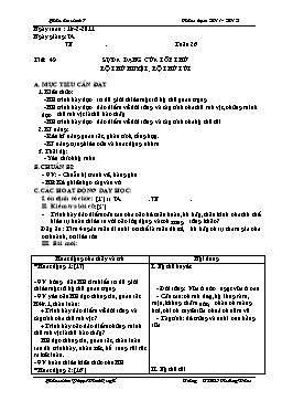 Giáo án Sinh học Lớp 7 - Tuần 26 đến 36 - Năm học 2010-2011