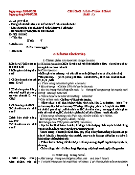 Giáo án Sinh học Lớp 9 - Buổi 1: Máu - Tuần hoàn - Năm học 2011-2012