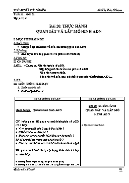 Giáo án Sinh học Lớp 9 - Tuần 11