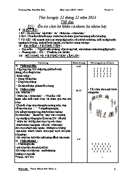 Giáo án Thể dục Lớp 2 - Tuần 13 - Năm học 2014-2015