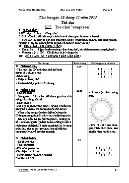 Giáo án Thể dục Lớp 2 - Tuần 14 - Năm học 2014-2015