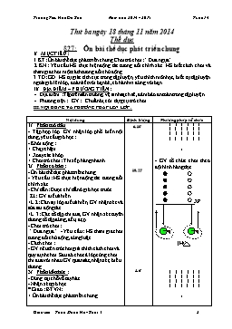 Giáo án Thể dục Lớp 3 - Tuần 14 - Năm học 2014-2015