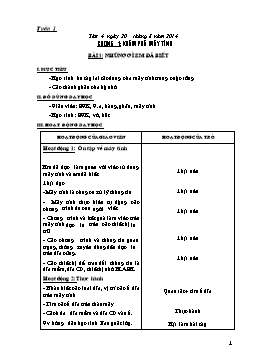 Giáo án Tin học Lớp 5 - Tuần 1 đến 6 - Năm học 2014-2015