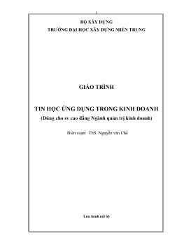 Giáo trình Tin học ứng dụng trong kinh doanh - Nguyễn Văn Chế