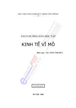 Sách hướng dẫn học tập Kinh tế vĩ mô - Trần Thị Hòa