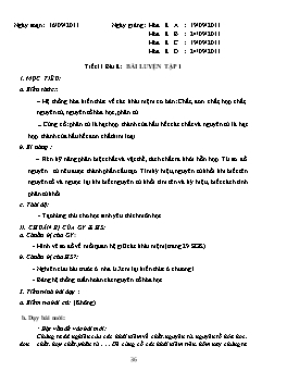 Giáo án môn Hóa học Lớp 8 - Tiết 11, Bài 8: Bài luyện tập 1