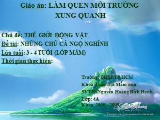 Bài giảng Mẫu giáo Lớp Chồi - Đề tài: Những chú cá ngộ nghĩnh