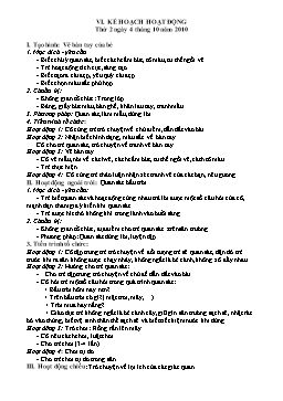 Giáo án giảng dạy Lớp Chồi - Tháng 10