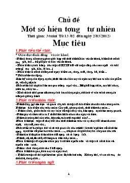 Giáo án Mẫu giáo Lớp Chồi - Chủ đề: Một số hiện tượng tự nhiên